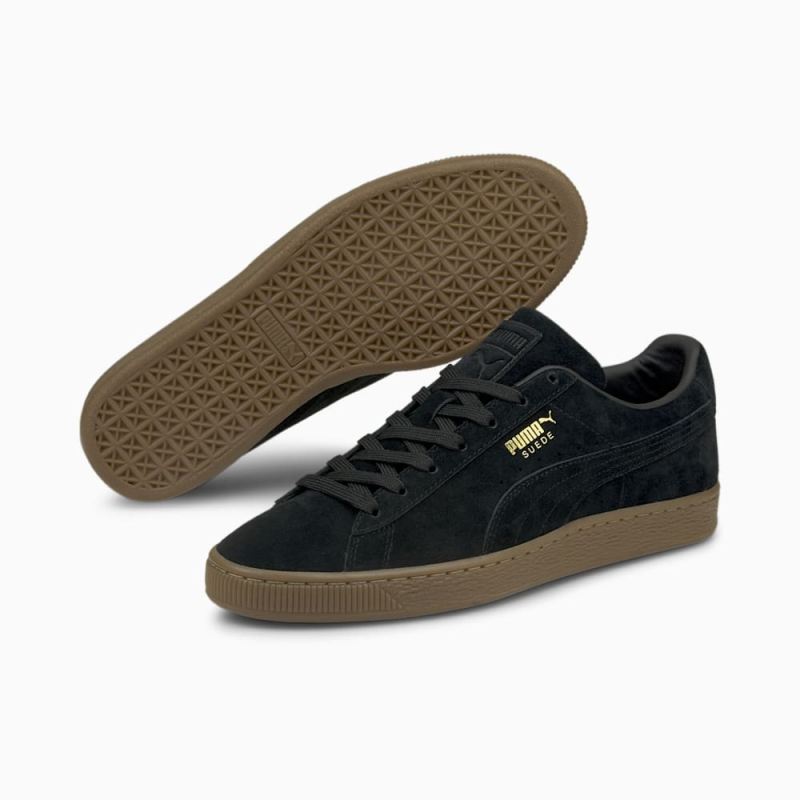 Puma | Men's Suede Gum Sneakers - Black-Gum