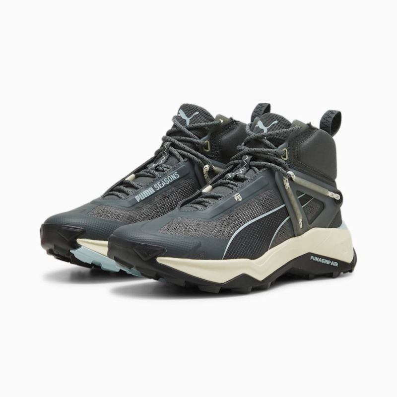 Puma | Women's Explore NITRO Mid Hiking Shoes - Mineral Gray-Turquoise Surf-Sugared Almond