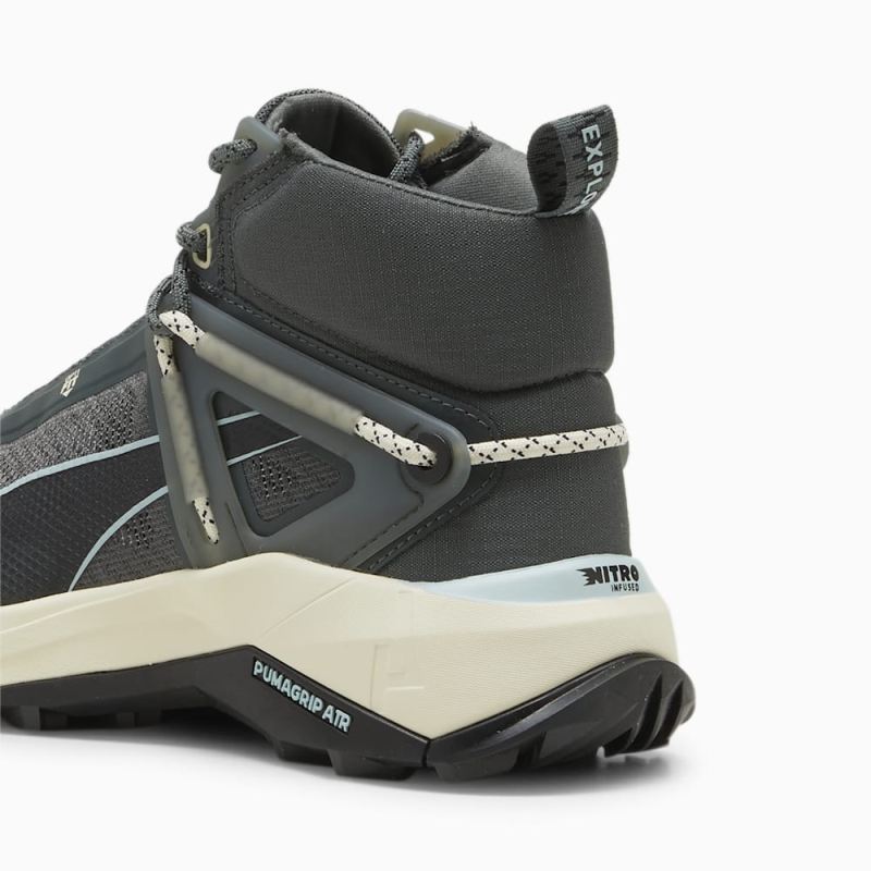 Puma | Women's Explore NITRO Mid Hiking Shoes - Mineral Gray-Turquoise Surf-Sugared Almond