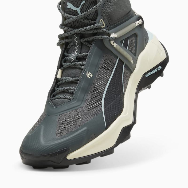 Puma | Women's Explore NITRO Mid Hiking Shoes - Mineral Gray-Turquoise Surf-Sugared Almond