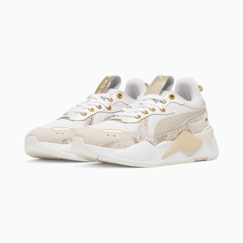 Puma | Women's RS-X Glimmer Sneakers - White-Gold-Warm White