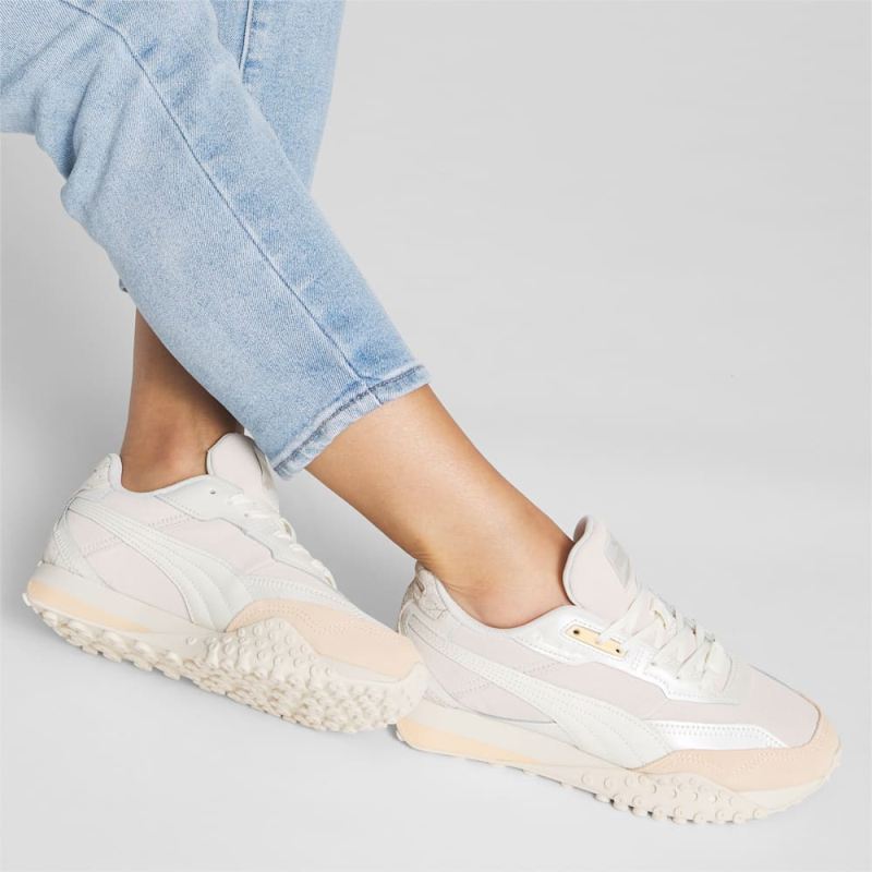 Puma | Women's Blacktop Rider Glimmer Sneakers - Frosted Ivory-Warm White-Cashew