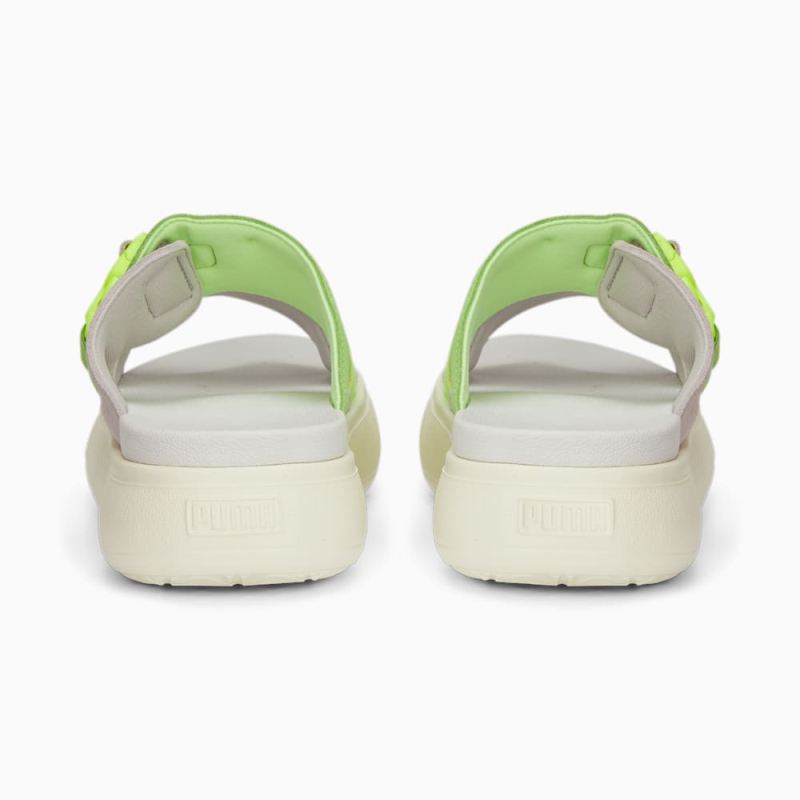 Puma | Women's Suede Mayu Sandals - Fast Yellow-Marble-Warm White