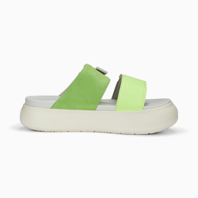 Puma | Women's Suede Mayu Sandals - Fast Yellow-Marble-Warm White