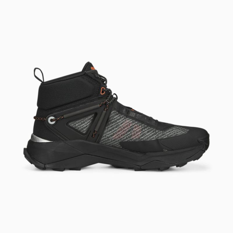 Puma | Men's SEASONS Explore NITRO Mid Hiking Shoes - Black-Silver-Chili Powder