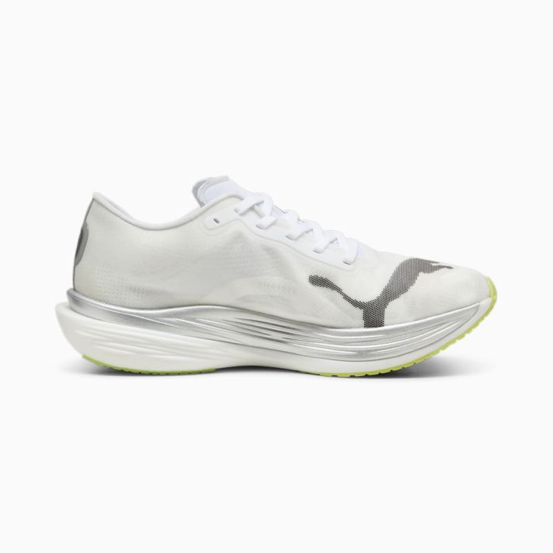 Puma | Men's Deviate NITRO Elite 2 Fireglow Running Shoes - White-Lime Pow-Silver Mist