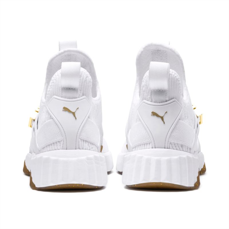 Puma | Women's Defy Varsity Mid Sneakers - White-Metallic Gold