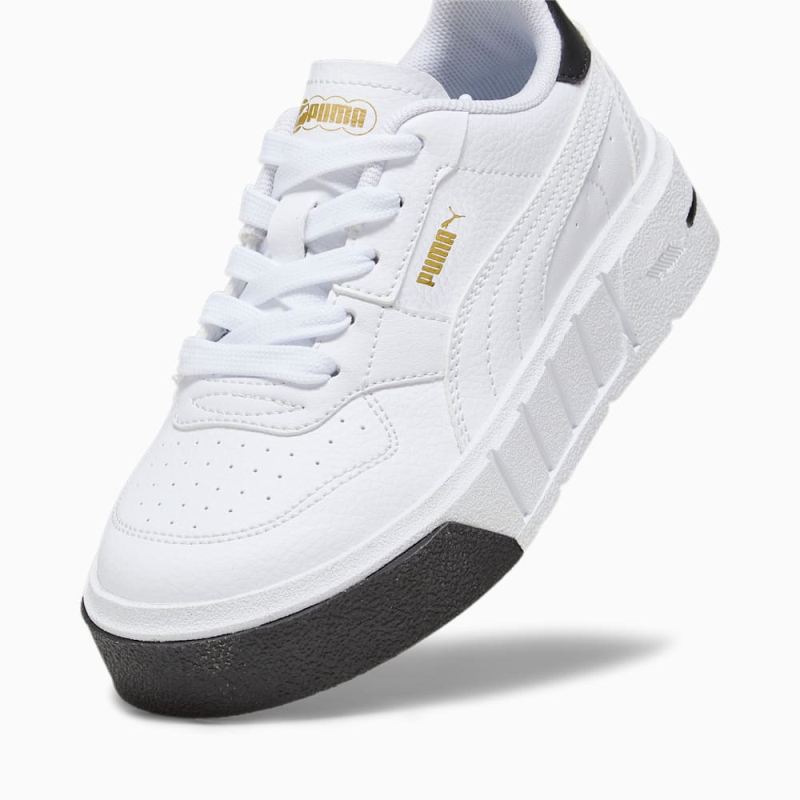 Puma | Girls Puma | Girls Cali Court Little Kids Leather Sneakers - White-Black