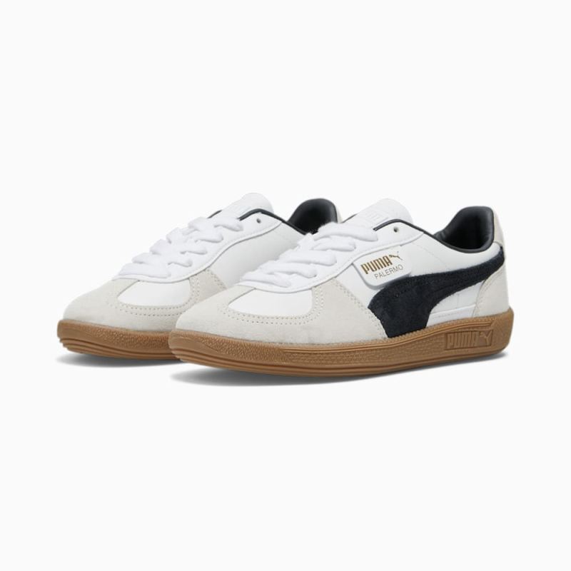 Puma | Women's Palermo Leather Sneakers - White-Vapor Gray-Gum