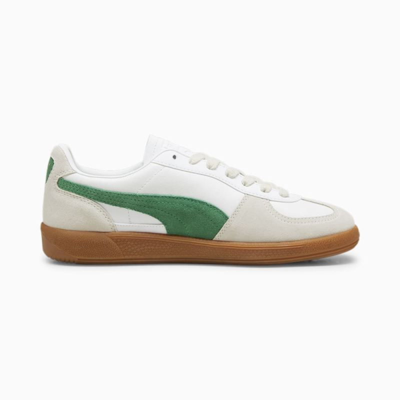 Puma | Men's Palermo Leather Sneakers - White-Vapor Gray-Archive Green