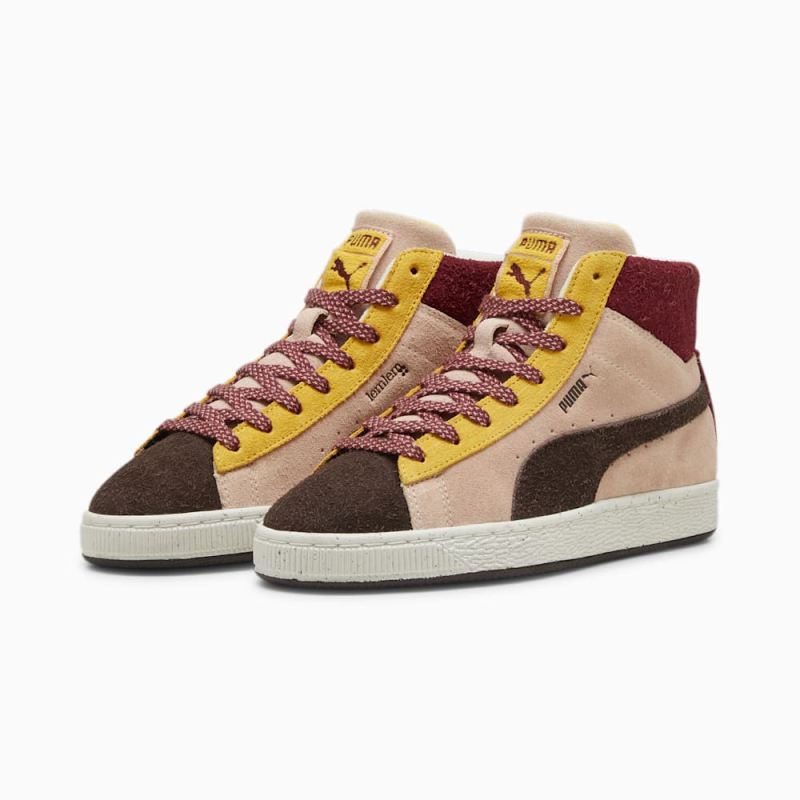 Puma | Women's x lemlem Suede Sneakers - Dark Chocolate-Dark Chocolate-Rose Quartz