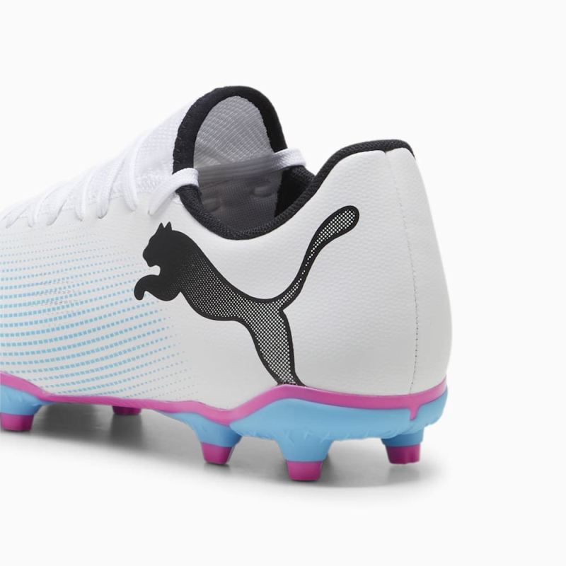 Puma | Men's FUTURE 7 PLAY FG/AG Soccer Cleats - White-Black-Poison Pink