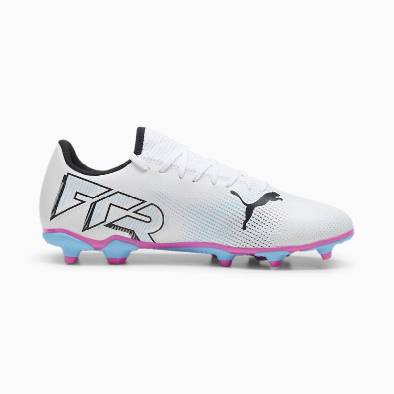 Puma | Men's FUTURE 7 PLAY FG/AG Soccer Cleats - White-Black-Poison Pink