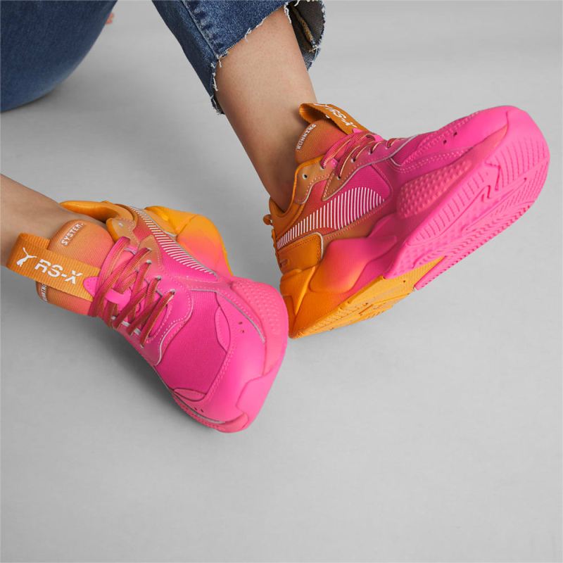 Puma | Women's RS-X Faded Sneakers - Glowing Pink-Desert Clay-White