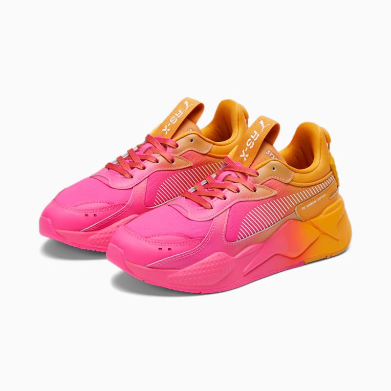 Puma | Women's RS-X Faded Sneakers - Glowing Pink-Desert Clay-White