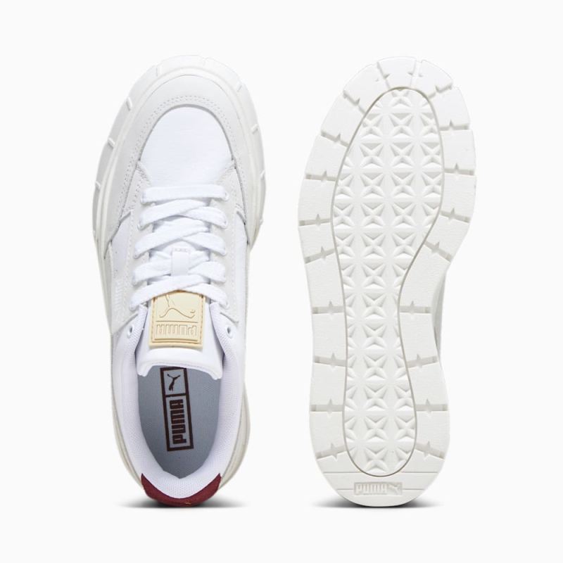 Puma | Women's Mayze Stack Luxe Sneakers - White-Warm White-Dark Jasper