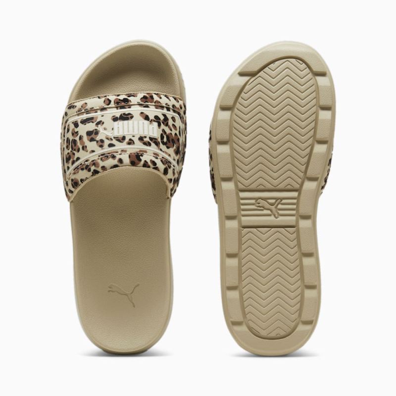 Puma | Women's Karmen Drama Slides - Putty-Brown Mushroom-Black - Click Image to Close