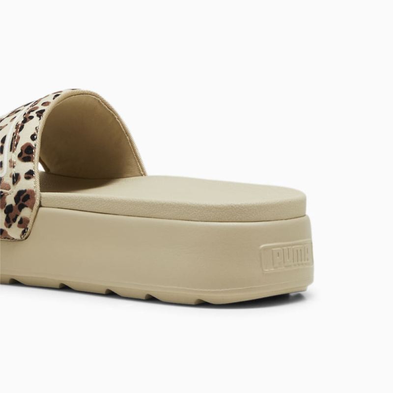 Puma | Women's Karmen Drama Slides - Putty-Brown Mushroom-Black