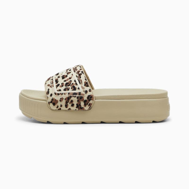 Puma | Women's Karmen Drama Slides - Putty-Brown Mushroom-Black