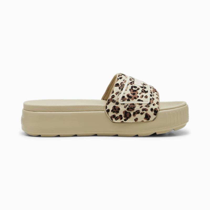 Puma | Women's Karmen Drama Slides - Putty-Brown Mushroom-Black