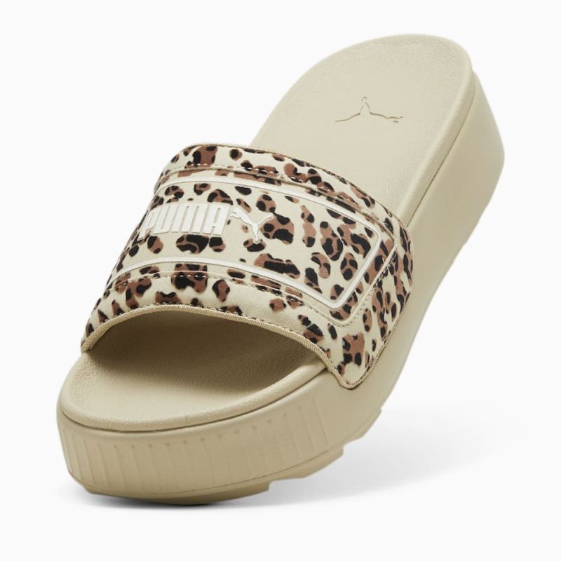 Puma | Women's Karmen Drama Slides - Putty-Brown Mushroom-Black