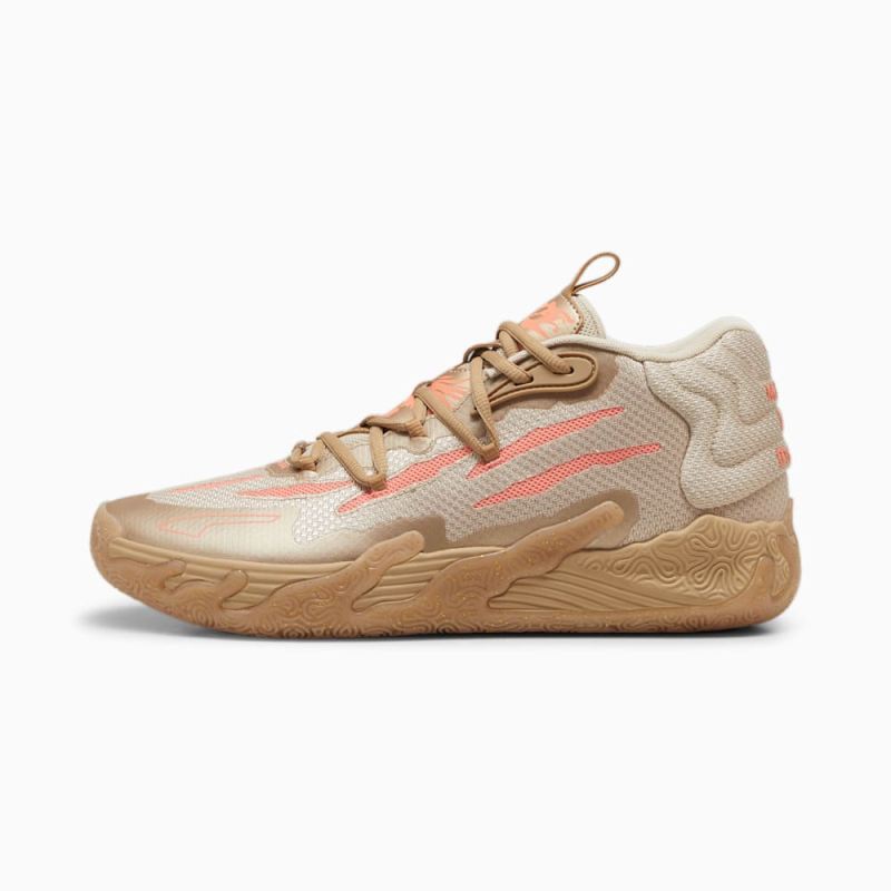 Puma | Men's x LAMELO BALL MB.03 Chinese New Year Basketball Shoes - Gold-Fluro Peach Pes