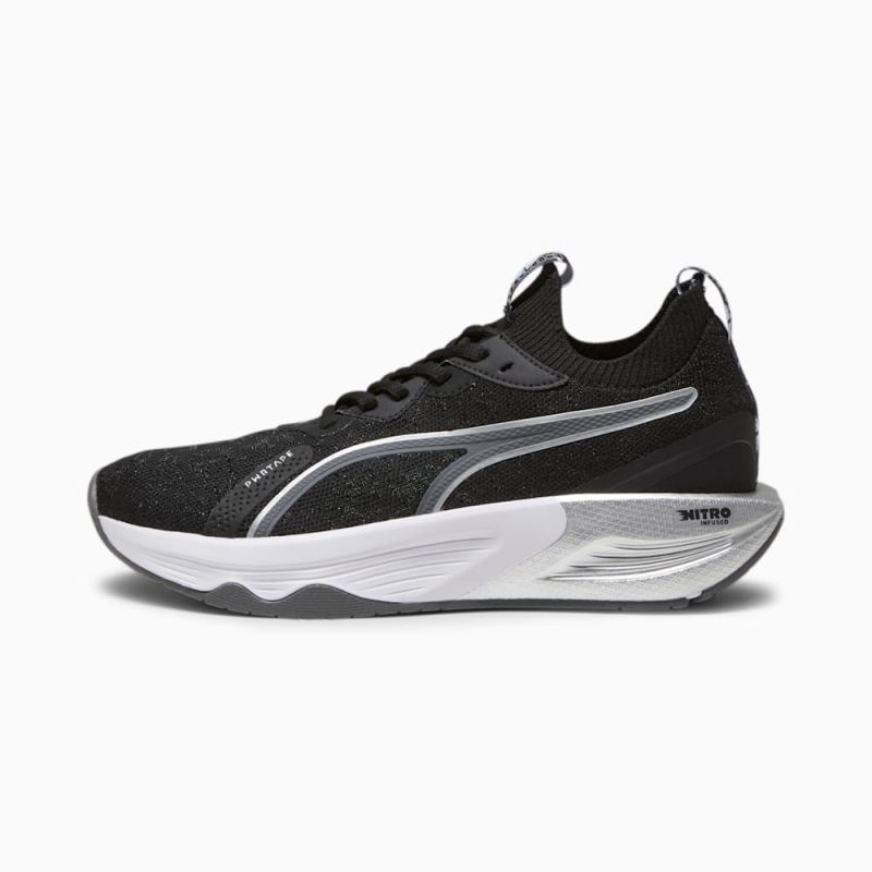 Puma | Women's PWR XX NITRO Luxe Retro Glam Training Shoes - Black-Cool Dark Gray-Silver