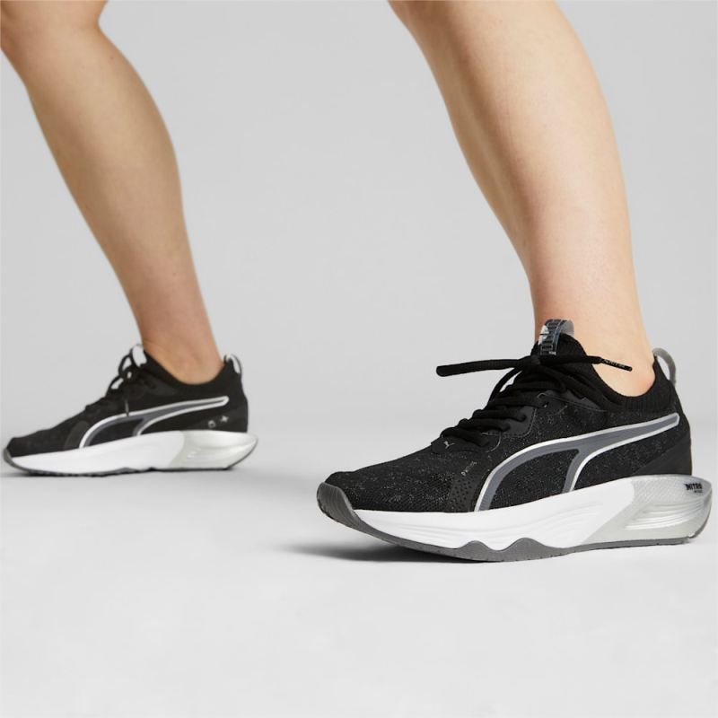 Puma | Women's PWR XX NITRO Luxe Retro Glam Training Shoes - Black-Cool Dark Gray-Silver