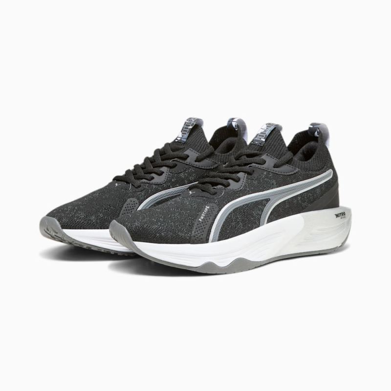 Puma | Women's PWR XX NITRO Luxe Retro Glam Training Shoes - Black-Cool Dark Gray-Silver