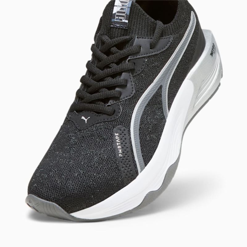 Puma | Women's PWR XX NITRO Luxe Retro Glam Training Shoes - Black-Cool Dark Gray-Silver