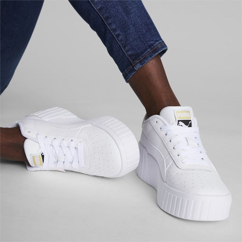 Puma | Women's Cali Wedge Sneakers - White-White