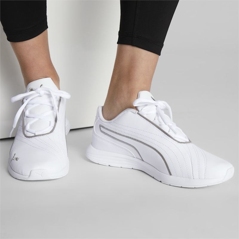 Puma | Women's Ella Lace Up Shoes - White-Silver