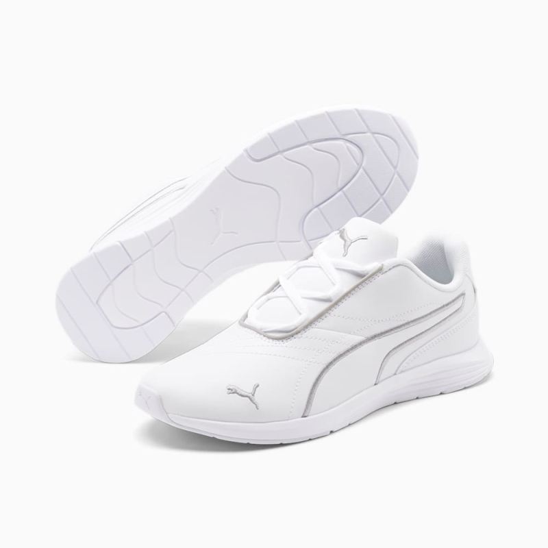 Puma | Women's Ella Lace Up Shoes - White-Silver