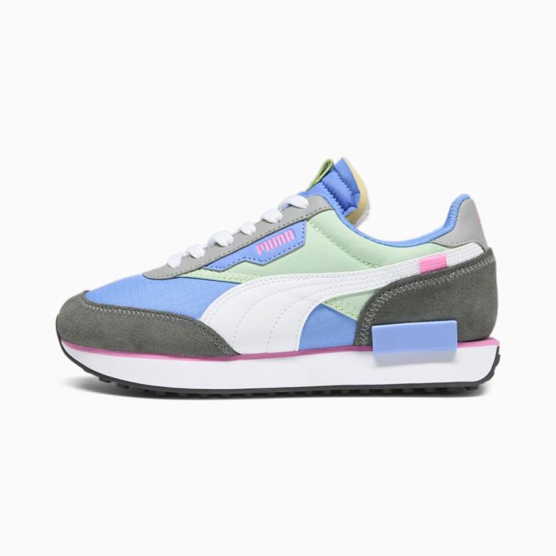 Puma | Women's Future Rider Play On Sneakers - Blue Skies-Pure Green