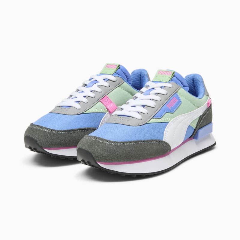 Puma | Women's Future Rider Play On Sneakers - Blue Skies-Pure Green