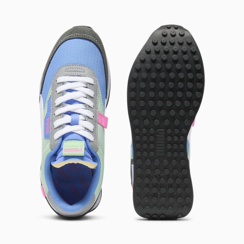 Puma | Women's Future Rider Play On Sneakers - Blue Skies-Pure Green