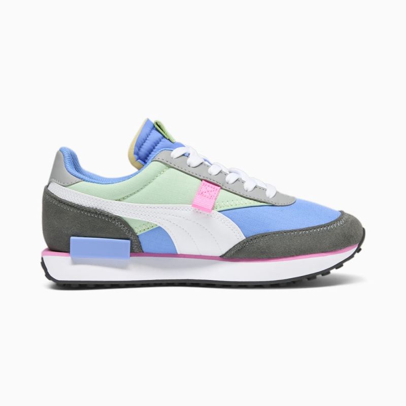 Puma | Women's Future Rider Play On Sneakers - Blue Skies-Pure Green