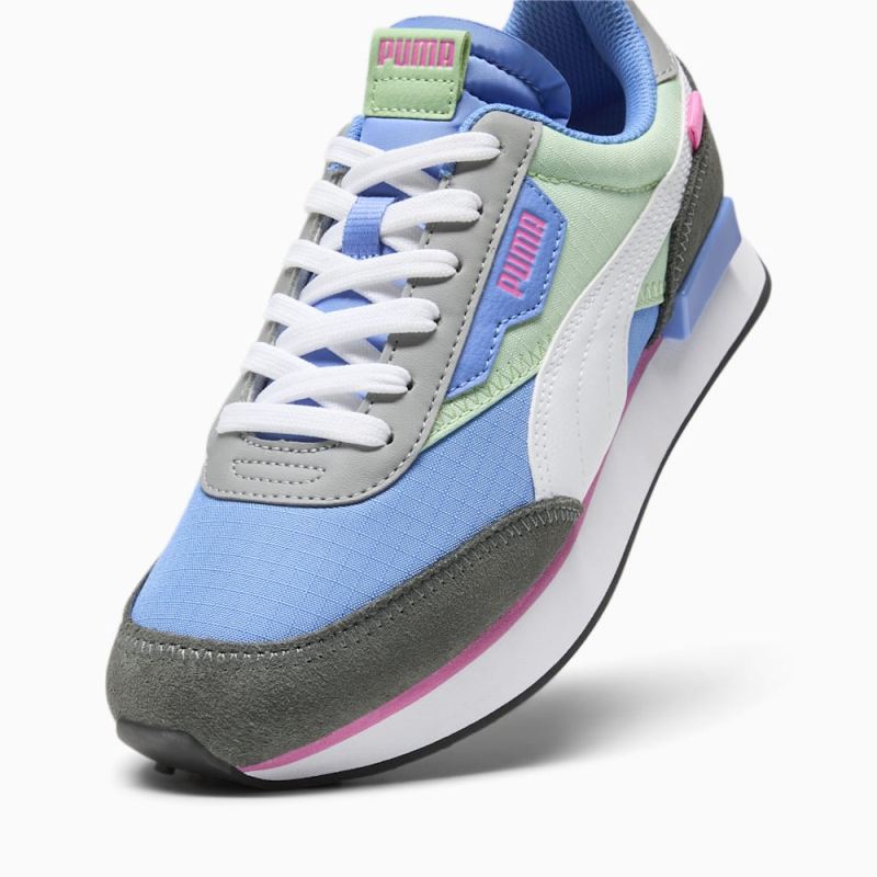 Puma | Women's Future Rider Play On Sneakers - Blue Skies-Pure Green