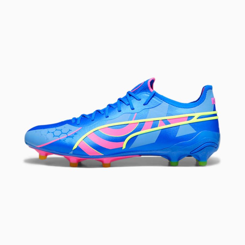 Puma | Men's KING ULTIMATE ENERGY FG/AG Soccer Cleats - Ultra Blue-Luminous Pink-Luminous Blue