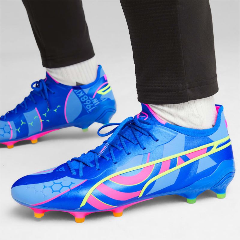 Puma | Men's KING ULTIMATE ENERGY FG/AG Soccer Cleats - Ultra Blue-Luminous Pink-Luminous Blue