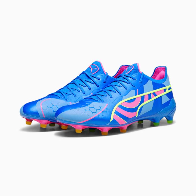 Puma | Men's KING ULTIMATE ENERGY FG/AG Soccer Cleats - Ultra Blue-Luminous Pink-Luminous Blue