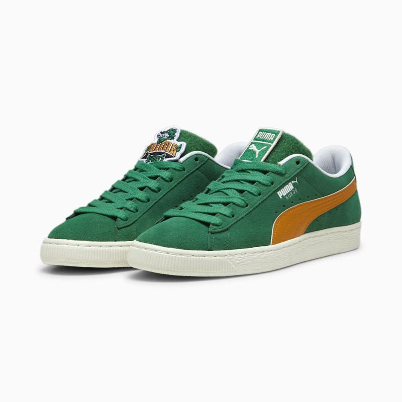 Puma | Men's For the Fanbase Suede Patch Sneakers - Archive Green-Frosted Ivory