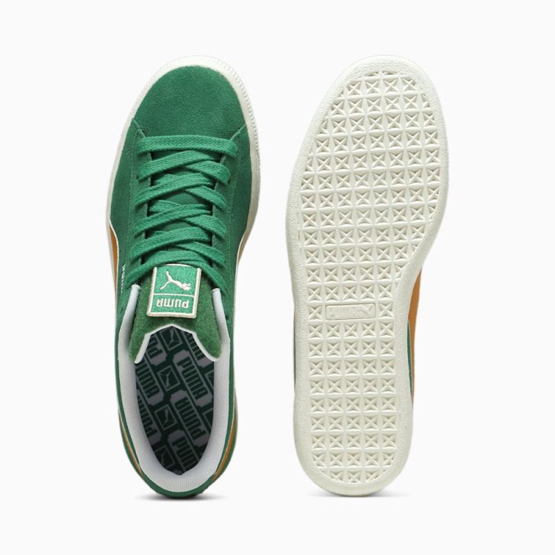 Puma | Men's For the Fanbase Suede Patch Sneakers - Archive Green-Frosted Ivory